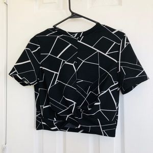 Twist hem cross wrap hem top